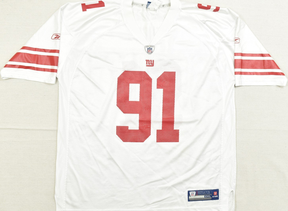 Reebok NFL New York Giants Justin Tuck 91 On Field Jersey White Men's Size 2XL
